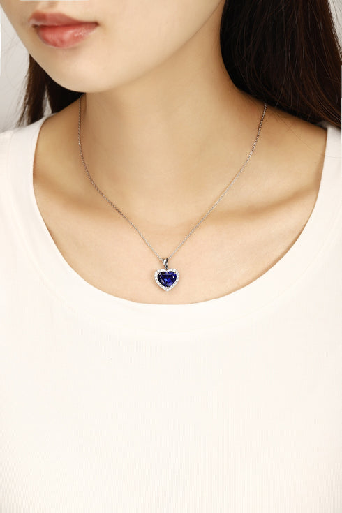PT950 Cultivated Diamond Cultivated Sapphire Pendant (Chain not included) (NSAB18319 Platinum)