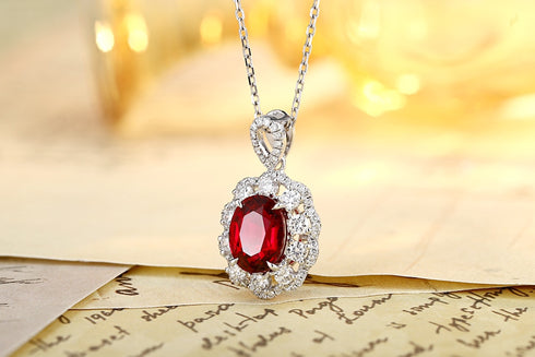 PT950 Cultivated Diamond Cultivated Rubberstone Pendant (Chain not included) (PN103 Platinum)