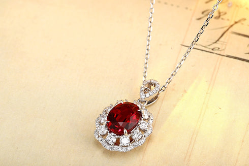 PT950 Cultivated Diamond Cultivated Rubberstone Pendant (Chain not included) (PN103 Platinum)