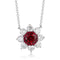 PT950 cultivated diamond cultivated ruby necklace (NSAB18243 Platinum)