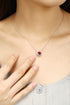 PT950 cultivated diamond cultivated ruby necklace (NSAB18243 Platinum)