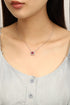 PT950 cultivated diamond cultivated ruby necklace (NSAB18243 Platinum)