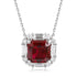 PT950 cultivated diamond cultivated ruby necklace (PRUEN037 Platinum)