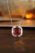 PT950 cultivated diamond cultivated ruby necklace (PRUEN037 Platinum)