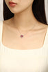 PT950 cultivated diamond cultivated ruby necklace (PRUEN037 Platinum)