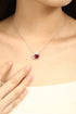 PT950 cultivated diamond cultivated ruby necklace (PRUEN037 Platinum)