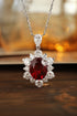 PT950 cultivated diamond cultivated ruby necklace (RRUR09109 Platinum)