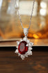 PT950 cultivated diamond cultivated ruby necklace (RRUR09109 Platinum)
