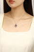 PT950 cultivated diamond cultivated ruby necklace (RRUR09109 Platinum)
