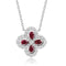 PT950 cultivated diamond cultivated ruby necklace (NPSW18246 Platinum)