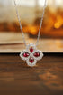 PT950 cultivated diamond cultivated ruby necklace (NPSW18246 Platinum)