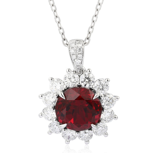 PT950 Cultivated Diamond Cultivated Rubberstone Pendant (Chain not included) (NRUR1800 Platinum)