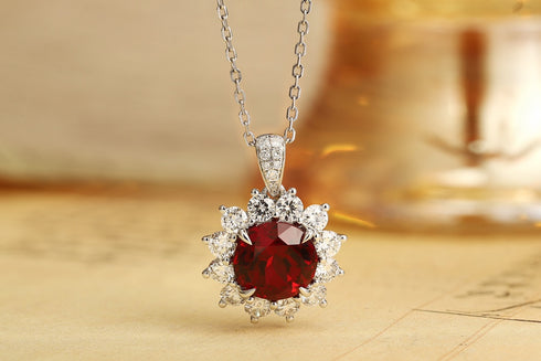 PT950 Cultivated Diamond Cultivated Rubberstone Pendant (Chain not included) (NRUR1800 Platinum)