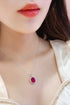 S925 silver cultivated red gem necklace (JRURRN089Y)