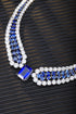 S925 silver-cultured sapphire luxurylarge set chain (JSABN525Y)