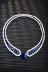 S925 silver-cultured sapphire luxurylarge set chain (JSABN525Y)