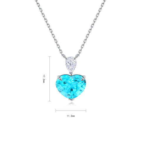 S925 silver-cultured Paraiba necklace (JN031Y)