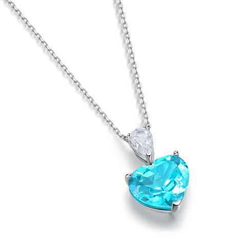 S925 silver-cultured Paraiba necklace (JN031Y)