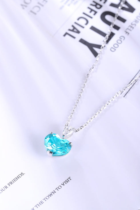 S925 silver-cultured Paraiba necklace (JN031Y)