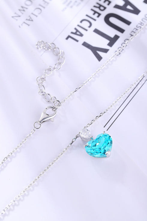 S925 silver-cultured Paraiba necklace (JN031Y)