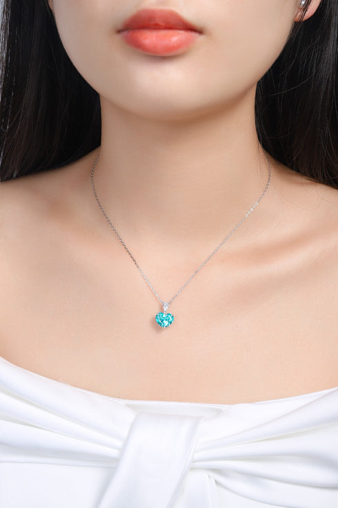 S925 silver-cultured Paraiba necklace (JN031Y)