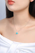 S925 silver-cultured Paraiba necklace (JN031Y)