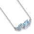 S025 Silver Blue Horse Eye Necklace (PMSBN020Y-A)