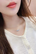 S025 Silver Blue Horse Eye Necklace (PMSBN020Y-A)