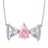 S925 Silver Pink Zirconia water drop necklace (NPSP92122)