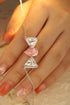 S925 Silver Pink Zirconia water drop necklace (NPSP92122)