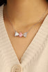 S925 Silver Pink Zirconia water drop necklace (NPSP92122)
