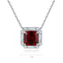 S925 Silver Cultured Red Gem Necklace (JRURN037Y)