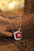 S925 Silver Cultured Red Gem Necklace (JRURN037Y)