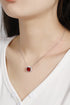 S925 Silver Cultured Red Gem Necklace (JRURN037Y)