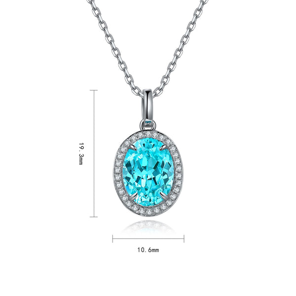 S925 silver cultivated Paraiba necklace (JN089Y)