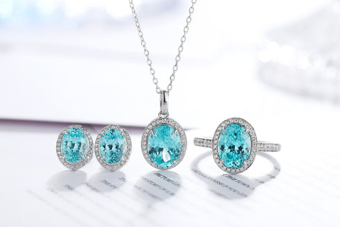 S925 silver cultivated Paraiba necklace (JN089Y)