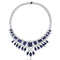 S925 silver synthetic sapphire necklace (JN511Y-A)