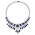 S925 silver synthetic sapphire necklace (JN511Y-A)