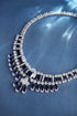 S925 silver synthetic sapphire necklace (JN511Y-A)