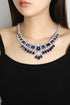S925 silver synthetic sapphire necklace (JN511Y-A)
