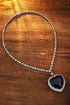 S925 silver synthetic sapphire necklace (JN18514)