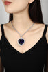 S925 silver synthetic sapphire necklace (JN18514)
