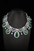 S925 silver cultivated emerald necklace (JSEGN625Y)