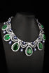 S925 silver cultivated emerald necklace (JSEGN625Y)