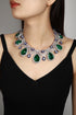 S925 silver cultivated emerald necklace (JSEGN625Y)