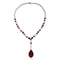 S925 silver synthetic red and blue sapphire necklace (JN18094Y)