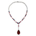 S925 silver synthetic red and blue sapphire necklace (JN18094Y)