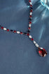 S925 silver synthetic red and blue sapphire necklace (JN18094Y)