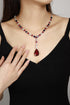 S925 silver synthetic red and blue sapphire necklace (JN18094Y)