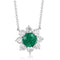 PT950 Cultivated Diamond Cultivated Emerald necklace A (JSEGR232A Platinum)